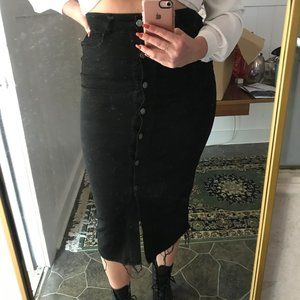 black button down skirt